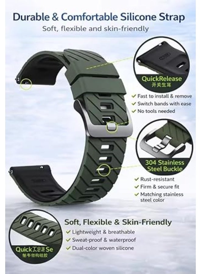 فكرة حزام سيليكون فاخر 22 مم لساعة Huawei Watch GT6   | GT6 Pro | GT5   | GT4 | GT2 GT3   | Watch 4/4 Pro | Watch 3/3 Pro | GT3 | GT3 Pro | GT Runner - Image 4